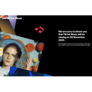 TikTok 宣布将于 2024 年 11 月 28 日关闭其音乐流媒体服务 TikTok Music