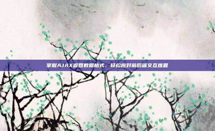 掌握AJAX返回数据格式，轻松应对前后端交互难题